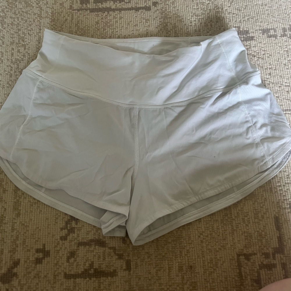 white speed up 2.5 inch low rise shorts